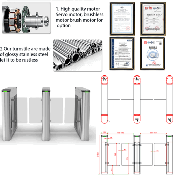 Anti-Collision RFID QR Code Swing Turnstile for Smart City Infrastructure Projects in Kuwait