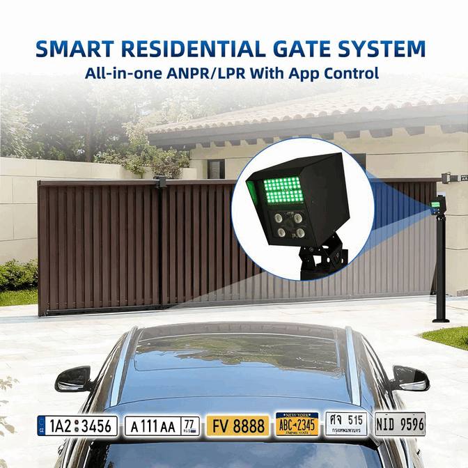 نظام باب منزلق ذكي مع كاميرا LPR/ANPR للكويت - حلول مواقف السيارات المتطورة