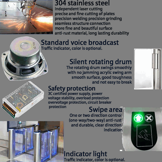 Anti-Collision RFID QR Code Swing Turnstile for Smart City Infrastructure Projects in Kuwait