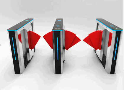 304 Stainless Steel Flap Barrier Gate with RFID & Fingerprint for Kuwait Corporate Offices
