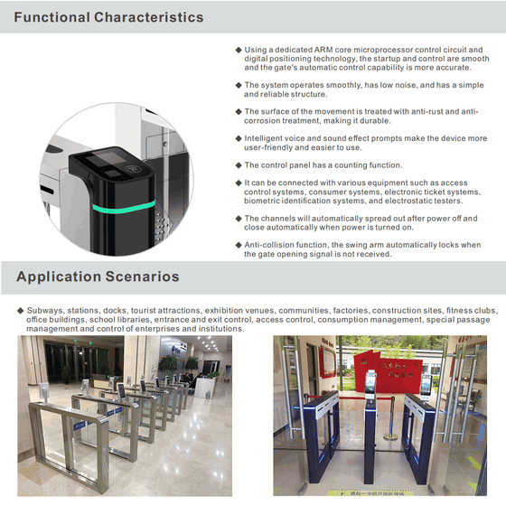 Anti-Collision RFID QR Code Swing Turnstile for Smart City Infrastructure Projects in Kuwait