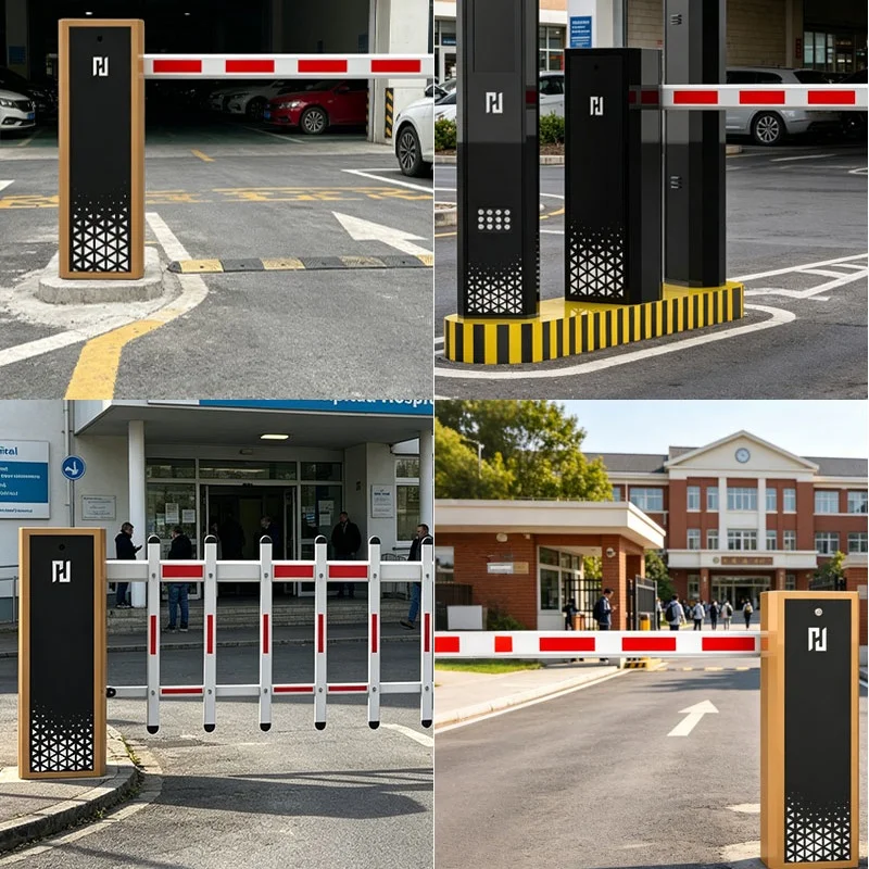 Boom Barrier Kuwait City - 110V AC Remote-Controlled Gate with Manual Override for Parking Management