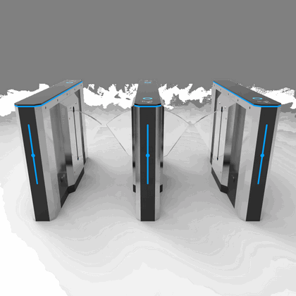 304 Stainless Steel Flap Barrier Gate with RFID & Fingerprint for Kuwait Corporate Offices