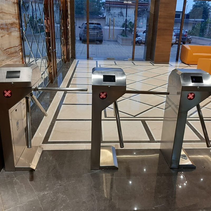 RFID card turnstile installation in Kuwait corporate office lobbies