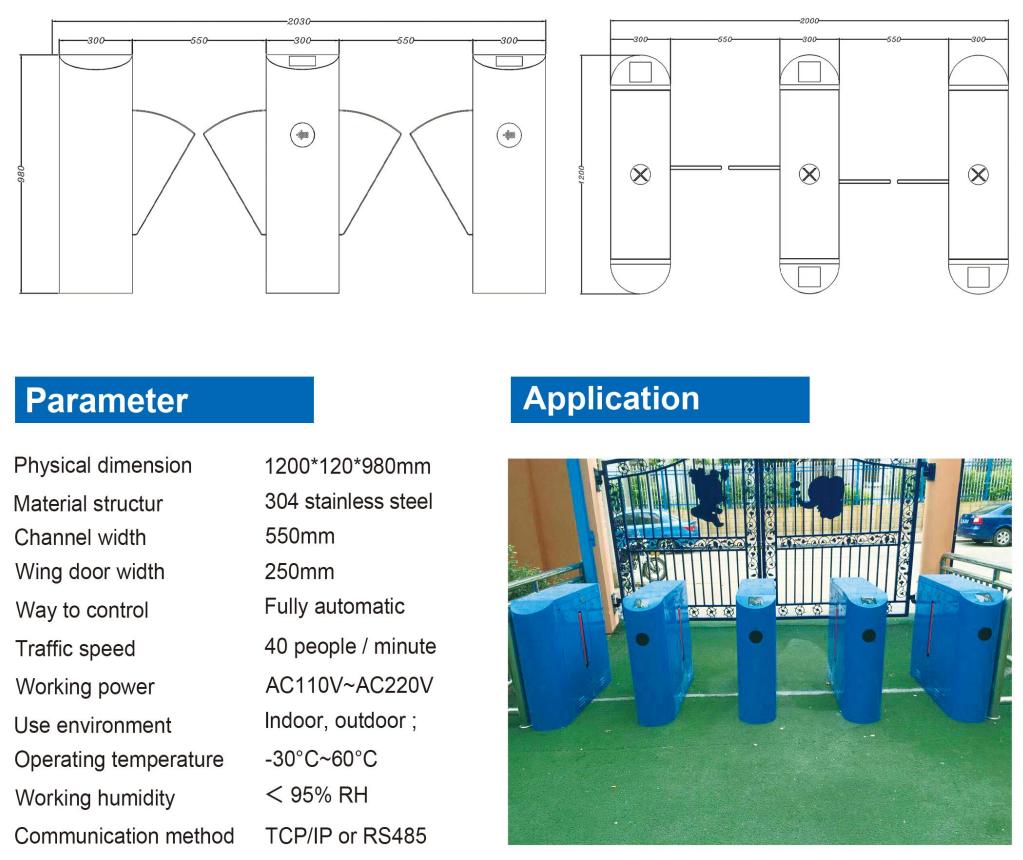 Automatic turnstile security gate for high-end commercial establishments in Kuwait
