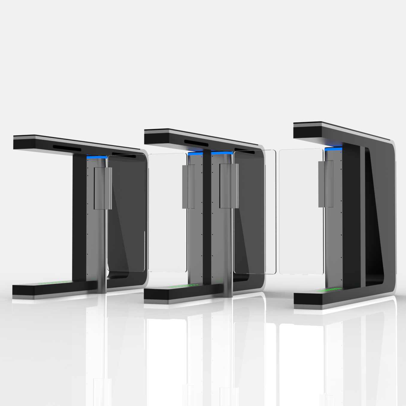 Automated pedestrian gate system installed in Marina Bay financial corporate towers Kuwait
