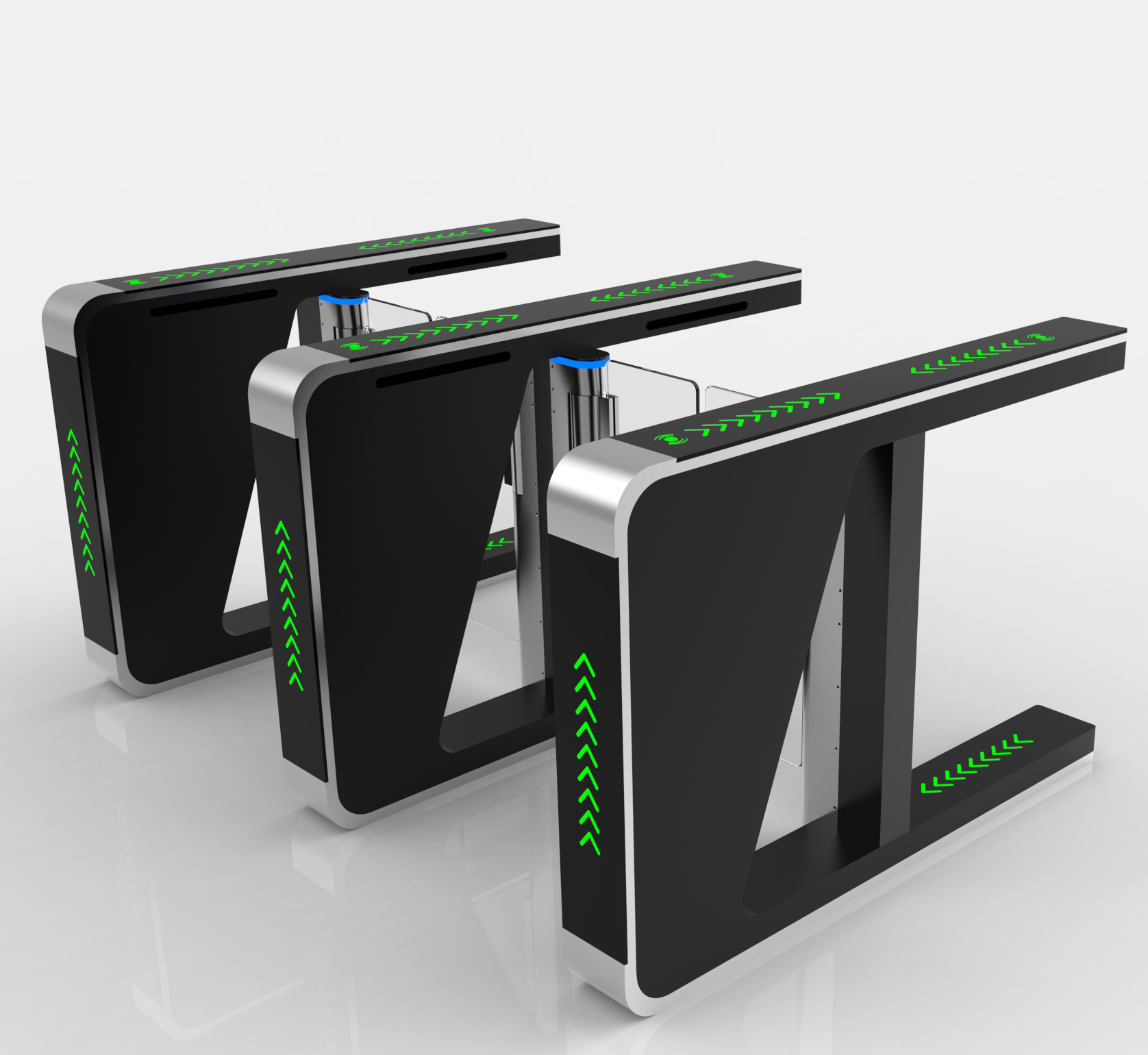 Stainless steel security gate installation in Kuwait business hub entrance