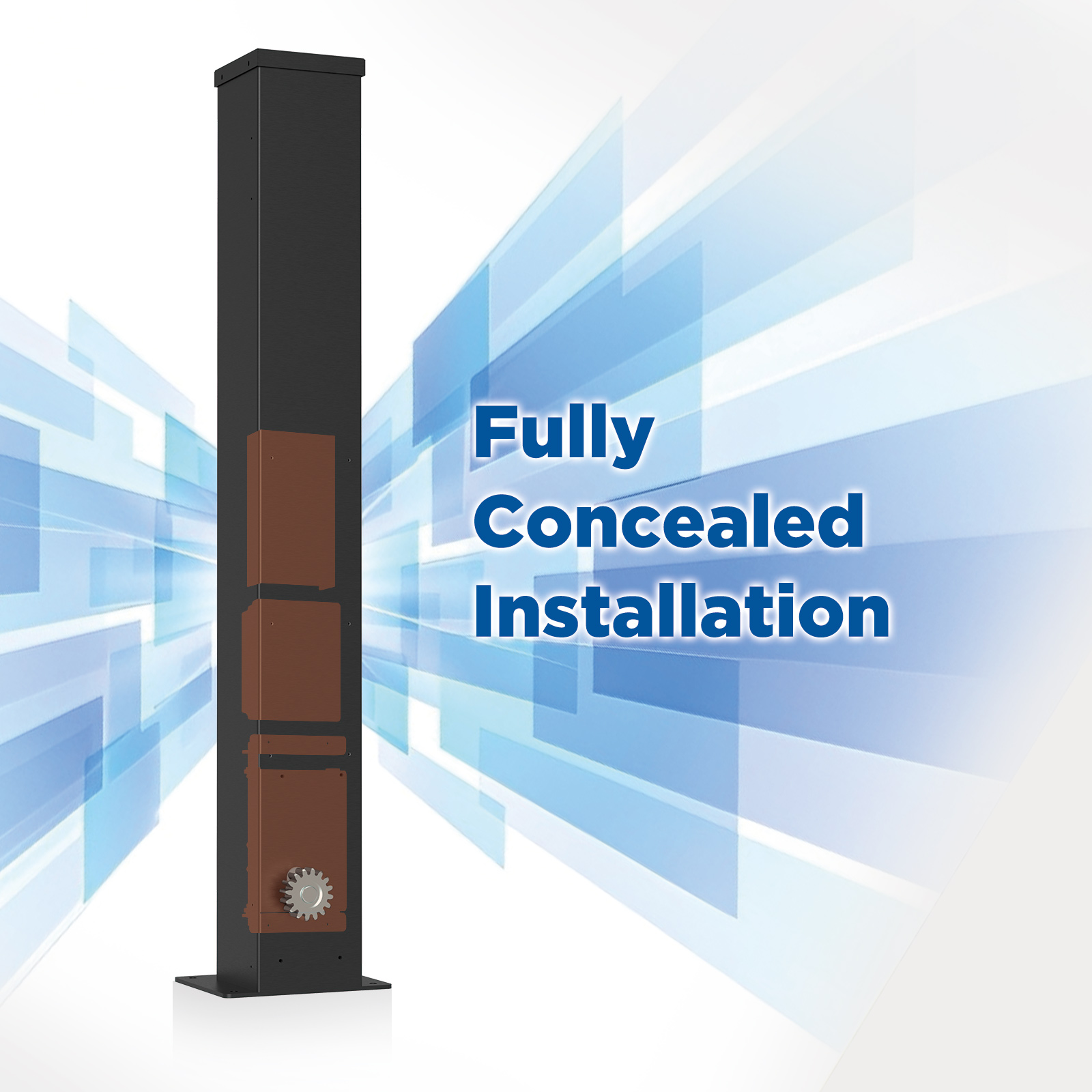 Complete kit package for hidden autogate in concrete pillar modern architecture Kuwait